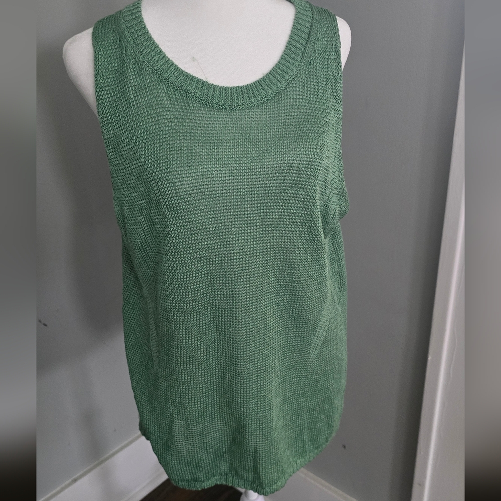Banana Republic Green Ribbed Sleeveless Tank